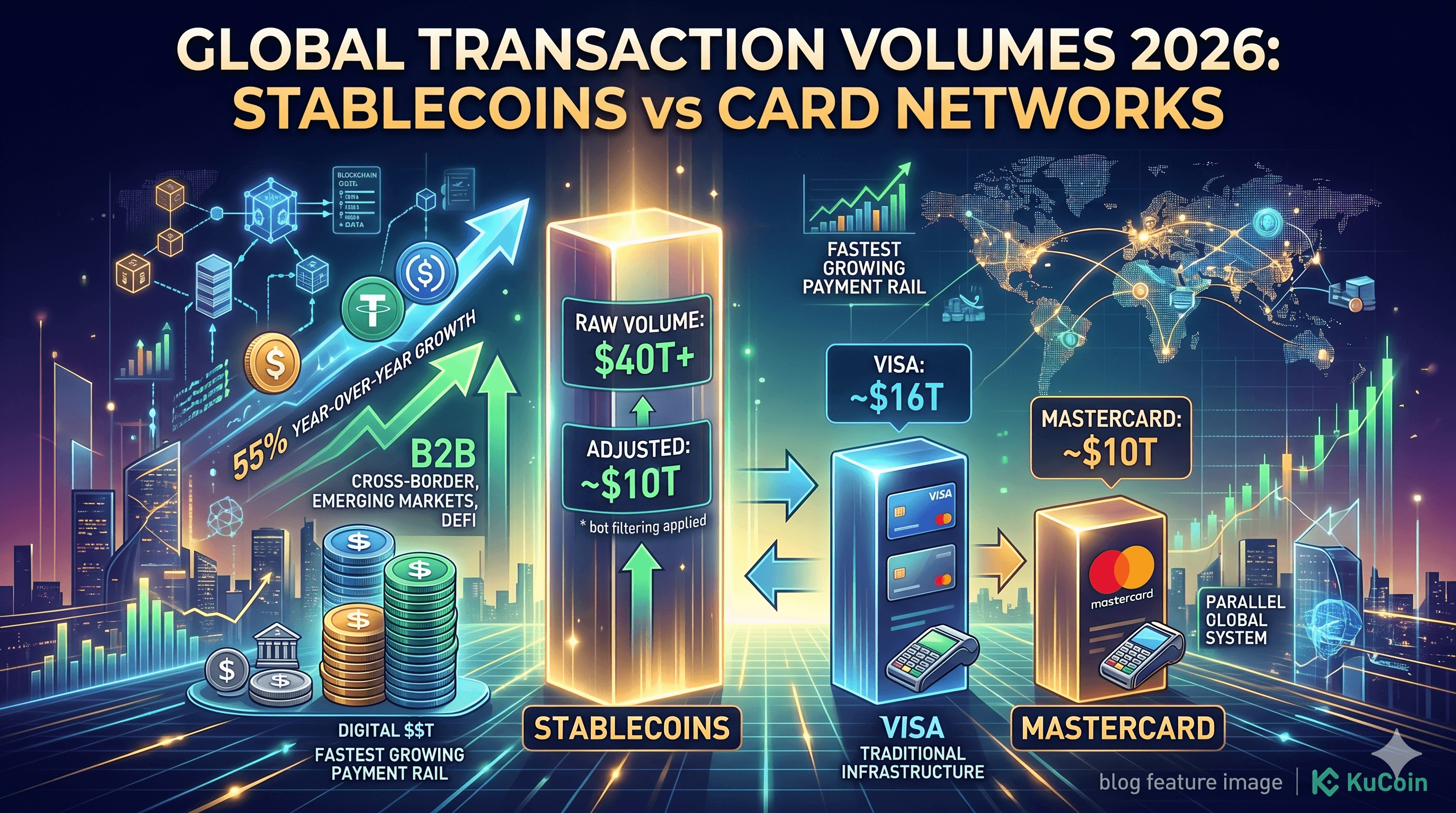 Stablecoin Transaction Volume in 2026: How Stablecoins Surpassed Visa and Mastercard