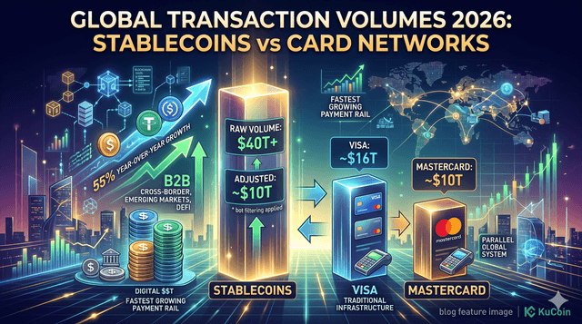 ปริมาณธุรกรรม Stablecoin ในปี 2026: Stablecoin เหนือ Visa และ Mastercard