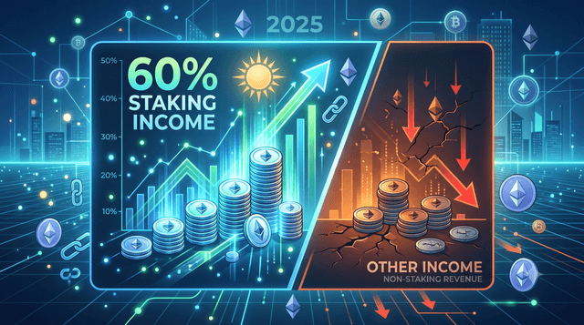 Ethereum Treasury Firms Rely on Staking for 60% of Income Amid 2025 Losses