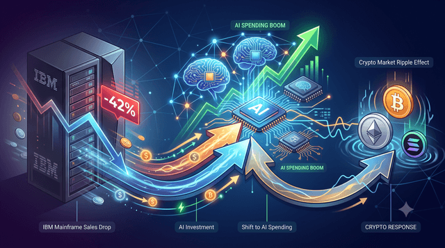 IBM Mainframe Sales Drop 42%: How the AI Spending Shift Could Affect Crypto