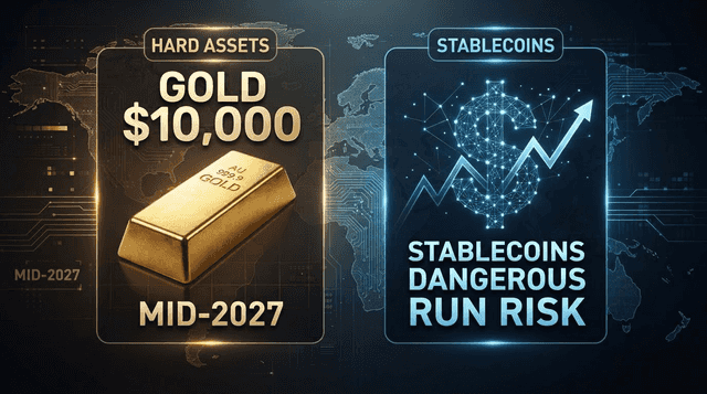 Jim Rickards affirme que l'or peut atteindre 10 000 $ d'ici mi-2027 et qualifie les stablecoins de dangereux