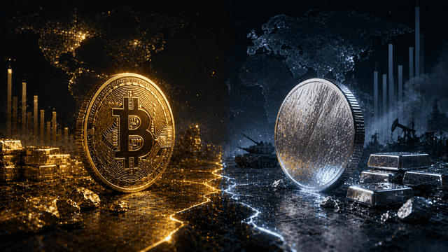 Bitcoin против серебра 2026: Гонка твердых активов в экономике войны