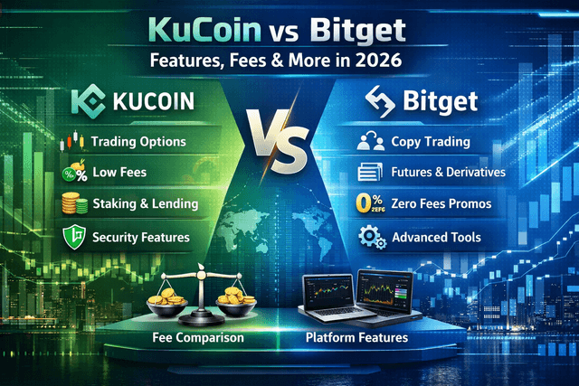 KuCoin против Bitget: функции, комиссии и многое другое в 2026 году