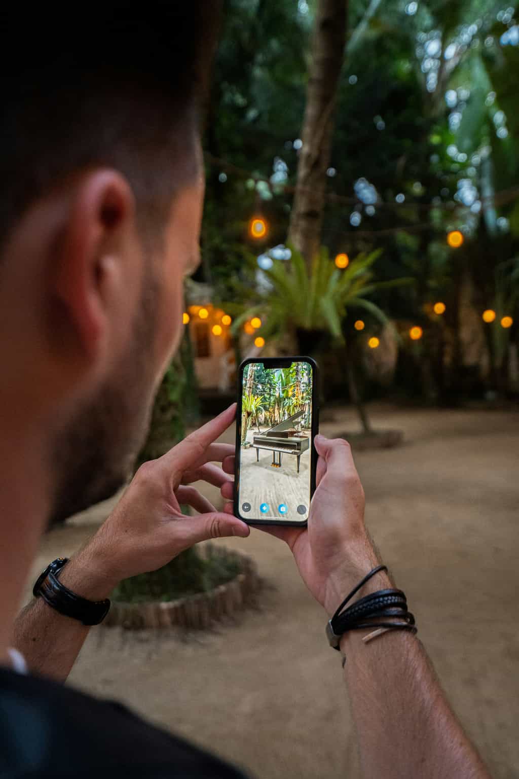 AR overlays virtual objects onto the real world, creating interactive experiences via mobile devices or AR glasses