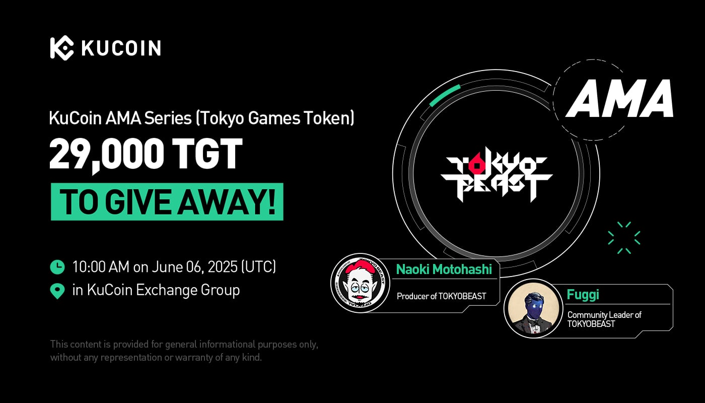 KuCoin AMA con Tokyo Games Token (TGT) — Presentamos el Primer Proyecto de IP de Entretenimiento Cripto en Juegos