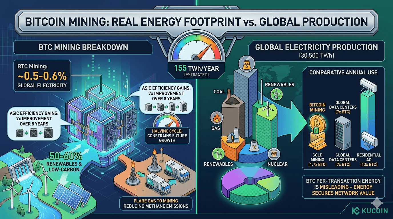 Bitcoin Mining Energy Consumption: How BTC Mining Compares to Global Power Demand in 2026