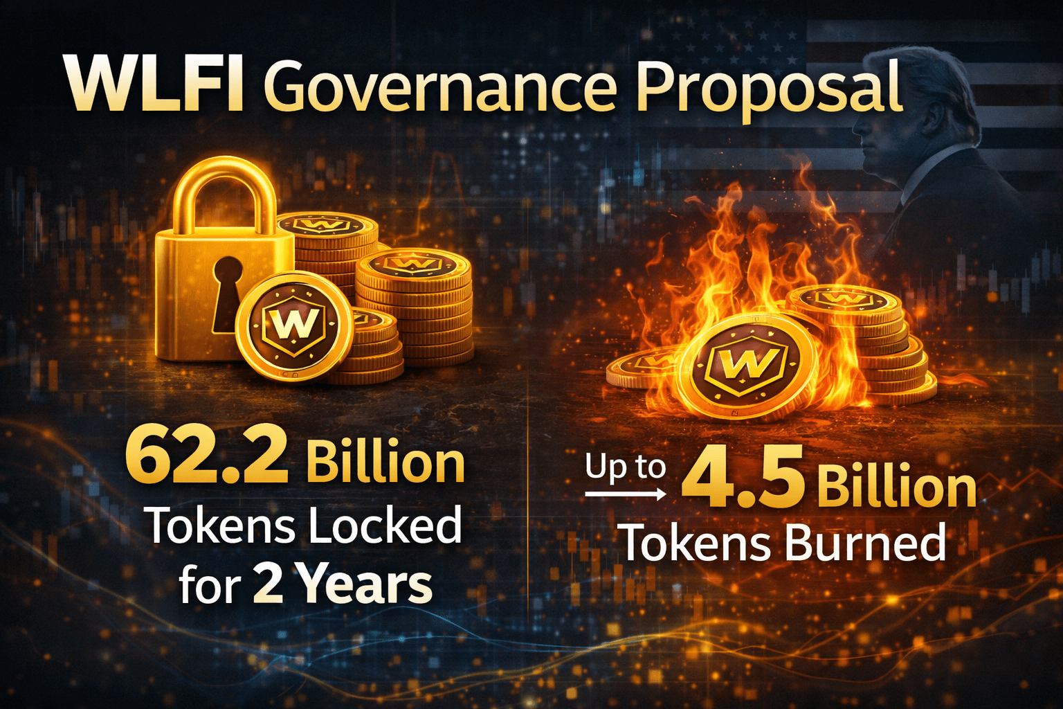 WLFI Governance Proposal Explained: 62.2 Billion Tokens Locked for 2 Years + Up to 4.5B Burned