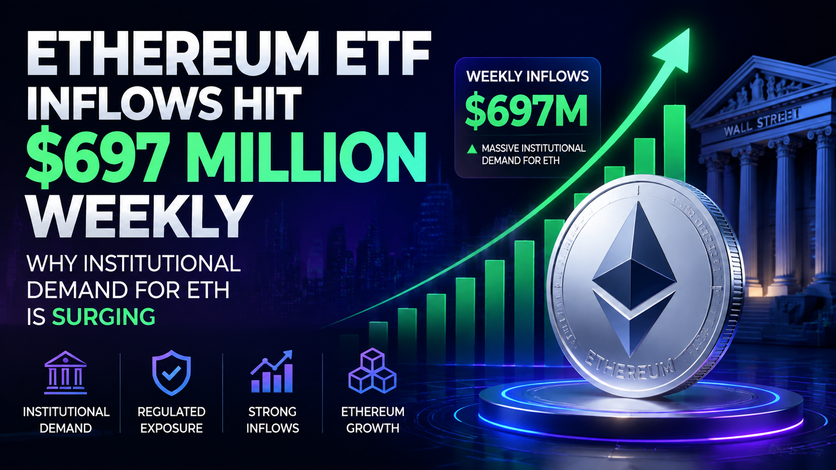 Ethereum ETF Inflows Hit $697 Million Weekly: Why Institutional Demand for ETH Is Surging