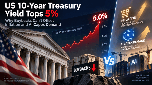 US 10-Year Treasury Yield Tops 5%: Why Buybacks Can’t Offset Inflation and AI Capex Demand